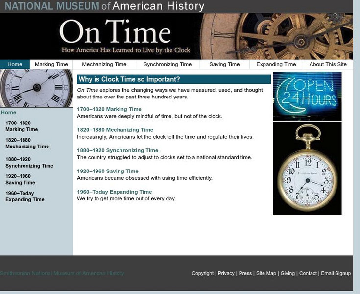 National Museum of American History: On Time Website National Museum of American History: On Time Website