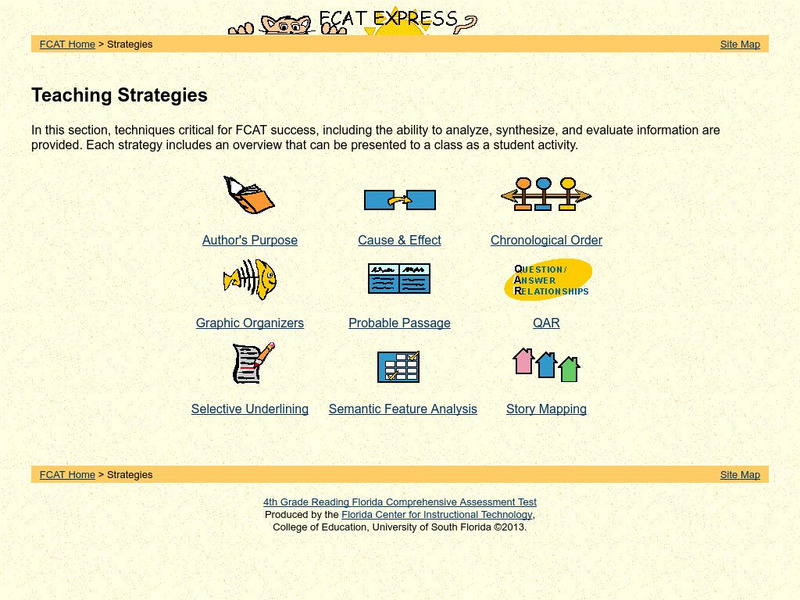 Fcat Reading Grade 4: Teaching Strategies Unit Plan Fcat Reading Grade 4: Teaching Strategies Unit Plan