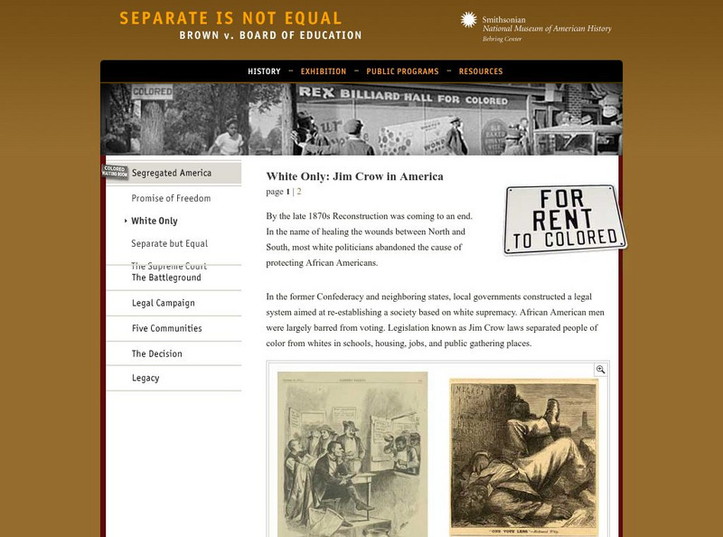 National Museum of American History: Separate Is Not Equal: White Only Website National Museum of American History: Separate Is Not Equal: White Only Website