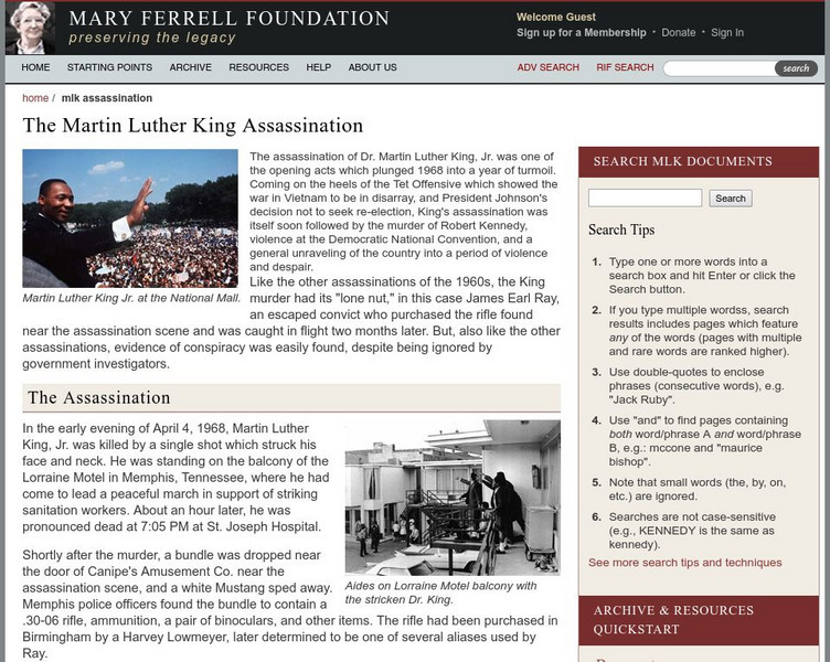 Mary Ferrell Foundation: Martin Luther King Assassination Website Mary Ferrell Foundation: Martin Luther King Assassination Website