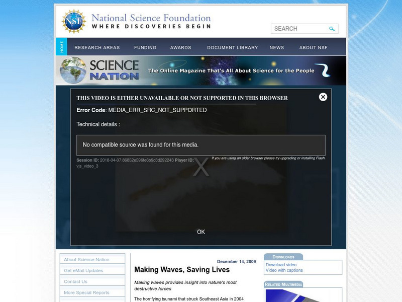 National Science Foundation: Making Waves, Saving Lives Instructional Video National Science Foundation: Making Waves, Saving Lives Instructional Video