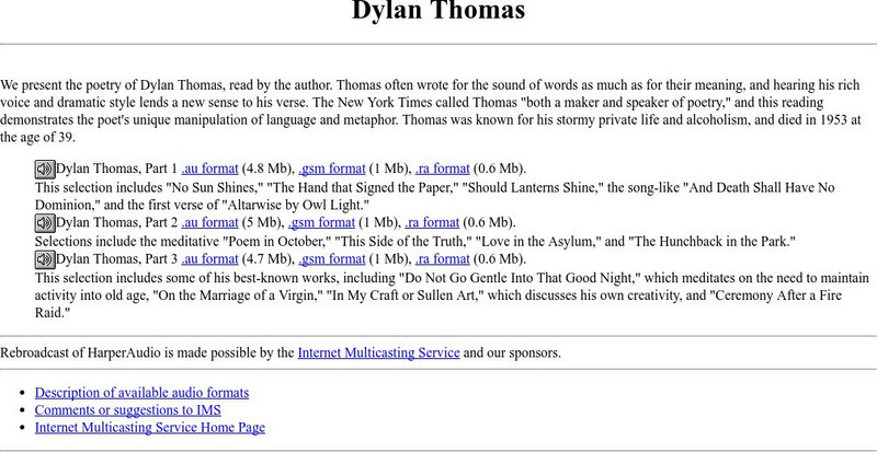 Harper Audio: Dylan Thomas Audio
