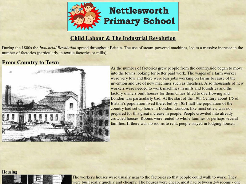 Nettlesworth Primary School: Child Labor and the Industrial Revolution Website Nettlesworth Primary School: Child Labor and the Industrial Revolution Website