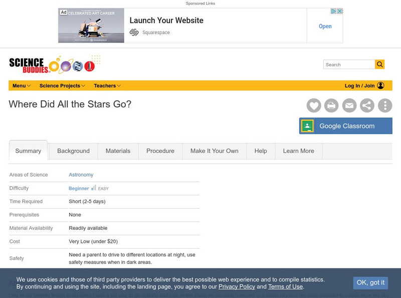 Science Buddies: Where Did All the Stars Go? Activity Science Buddies: Where Did All the Stars Go? Activity
