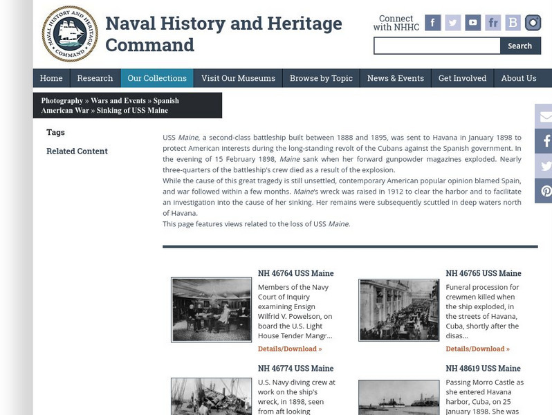 Naval History and Heritage: Sinking of the Uss Maine, 15 February 1898 Graphic Naval History and Heritage: Sinking of the Uss Maine, 15 February 1898 Graphic