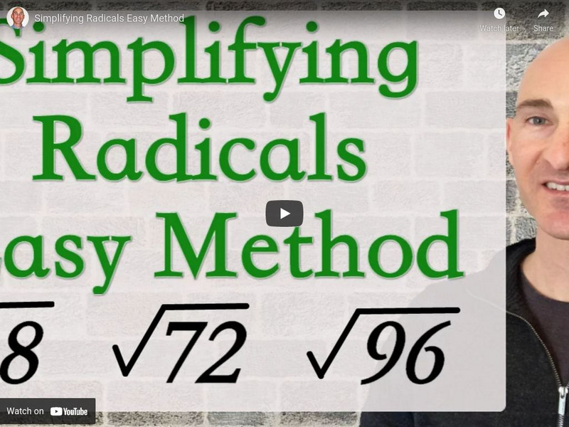 Mario's Math Tutoring: Simplifying Radicals Easy Method Instructional Video