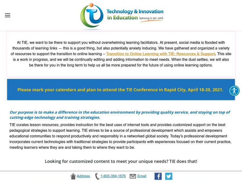 Tie: Technology and Innovation in Education Website Tie: Technology and Innovation in Education Website