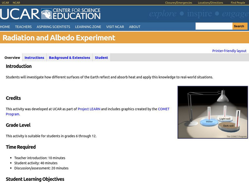 Ucar: Atmospheric Processes Radiation Activity Ucar: Atmospheric Processes Radiation Activity
