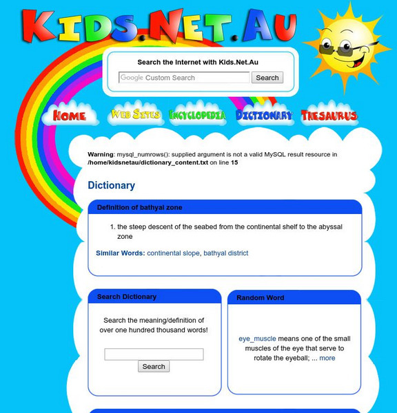 Dictionary: Kids: Bathyal Zone Handout Dictionary: Kids: Bathyal Zone Handout