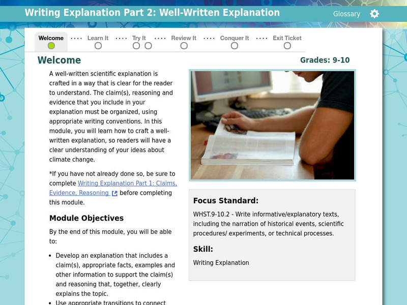 Thinkport: Writing Explanation Part 2: Well Written Explanation Unit Plan Thinkport: Writing Explanation Part 2: Well Written Explanation Unit Plan