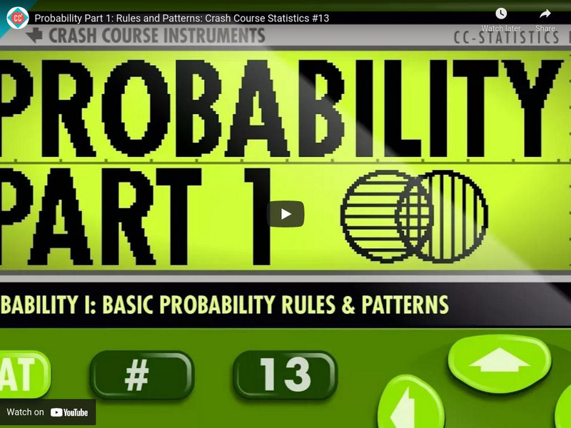 Crash Course Statistics #13: Probability: Rules and Patterns Instructional Video