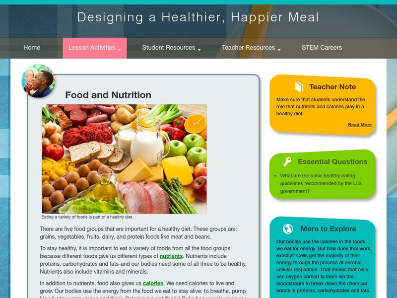 Thinkport: Designing a Healthier, Happier Meal: Food and Nutrition Handout Thinkport: Designing a Healthier, Happier Meal: Food and Nutrition Handout