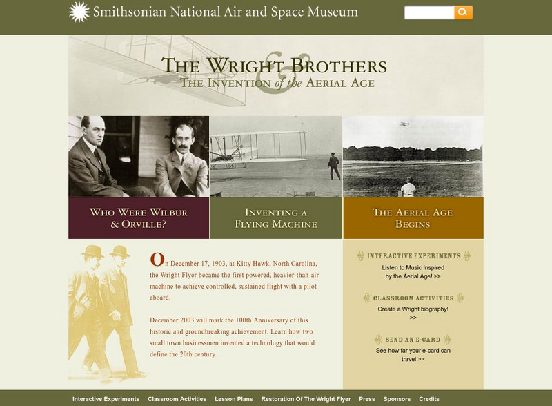 National Air and Space Museum: Wright Brothers: Invention of the Aerial Age Website