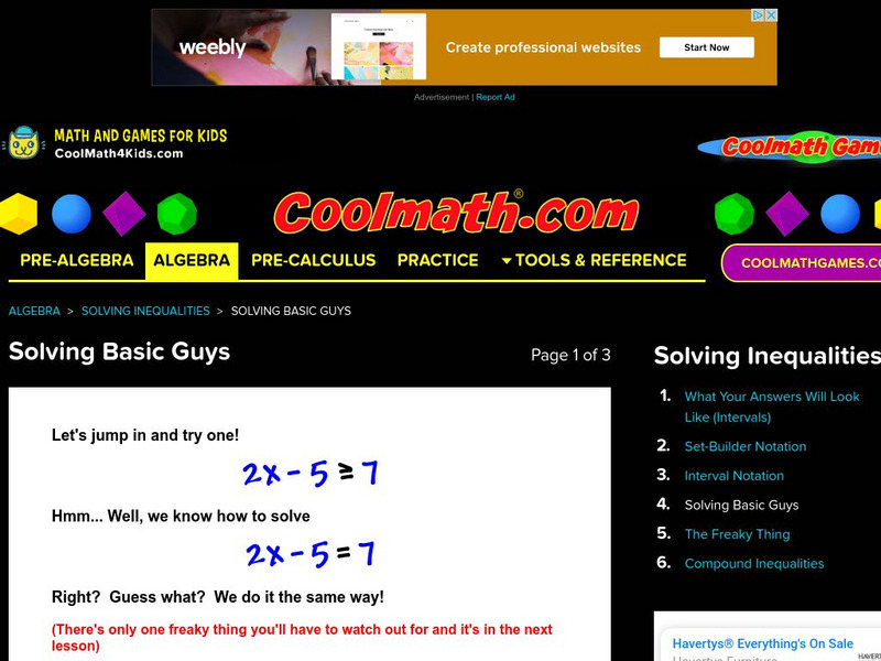 Coolmath: Solving Inequalities Solving Basic Guys Website Coolmath: Solving Inequalities Solving Basic Guys Website