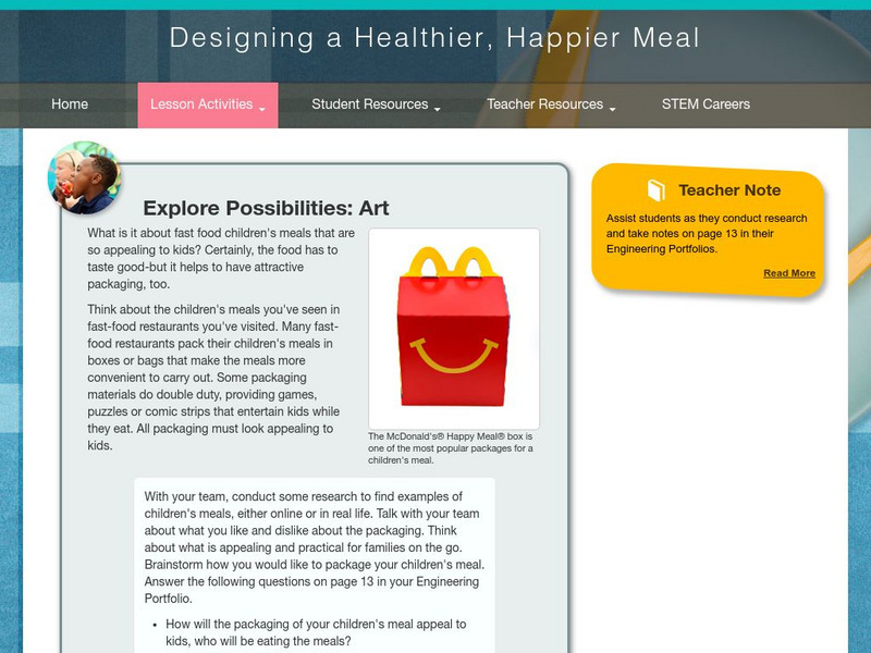 Thinkport: Designing a Healthier, Happier Meal: Explore Possibilities: Art Activity Thinkport: Designing a Healthier, Happier Meal: Explore Possibilities: Art Activity