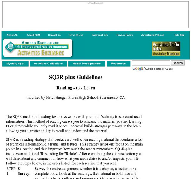 Access Excellence: Sq3 R Plus Article Access Excellence: Sq3 R Plus Article