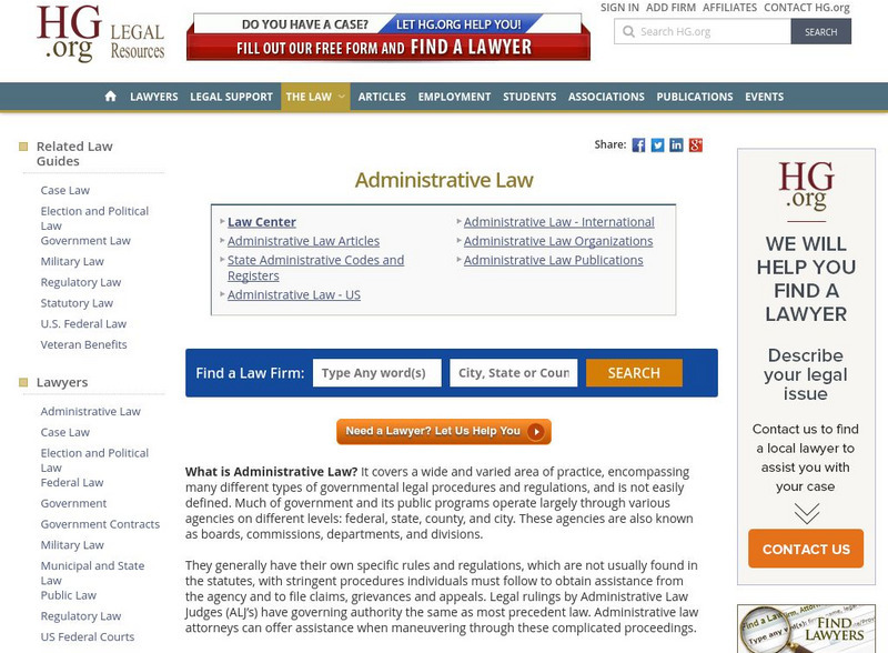 Hg Worldwide Legal Directories: Administrative Law Activity