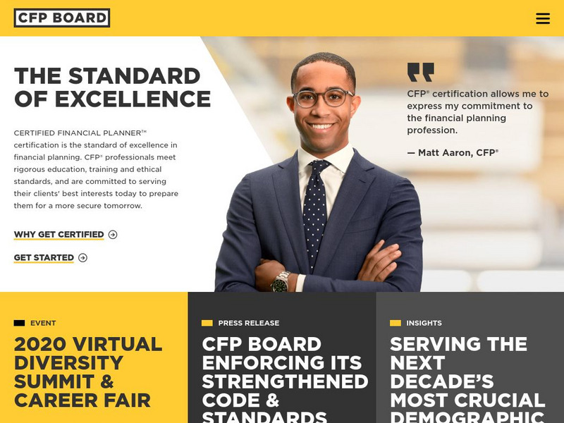 Certified Financial Planner: Board of Standards Website