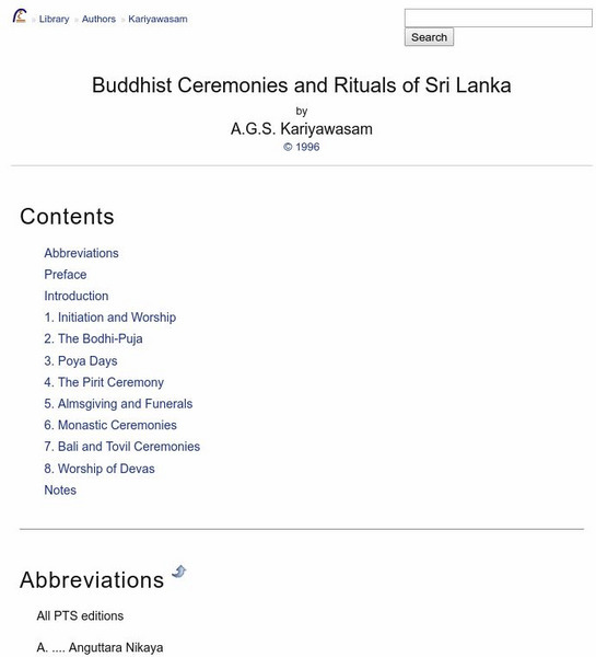 Access to Insight: Buddhist Ceremonies & Rituals of Sri Lanka eBook