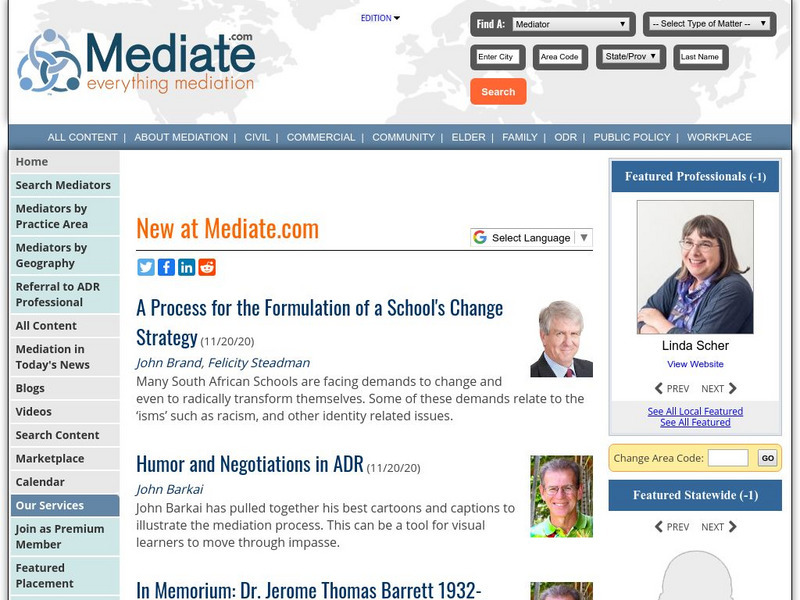 Mediation Information and Resource Center Article Mediation Information and Resource Center Article