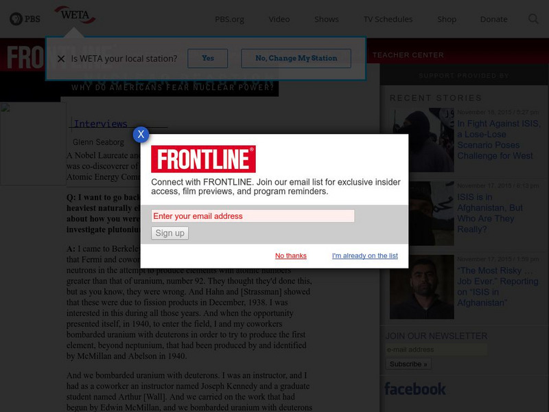 Interview With Glenn Seaborg Primary