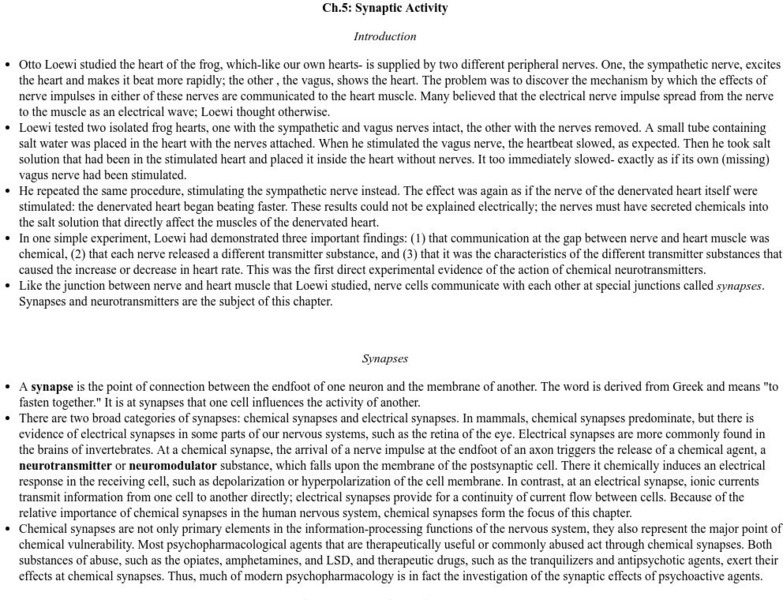 University of Albany: Synaptic Activity eBook