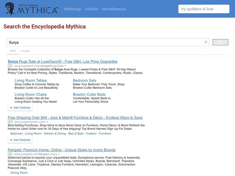 Encyclopedia Mythica: Surya Handout