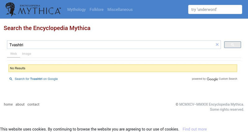 Encyclopedia Mythica: Tvashtri Handout