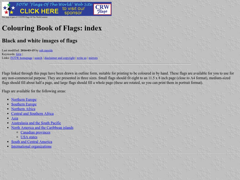 Flags of the World: Coloring Book of Flags Handout Flags of the World: Coloring Book of Flags Handout