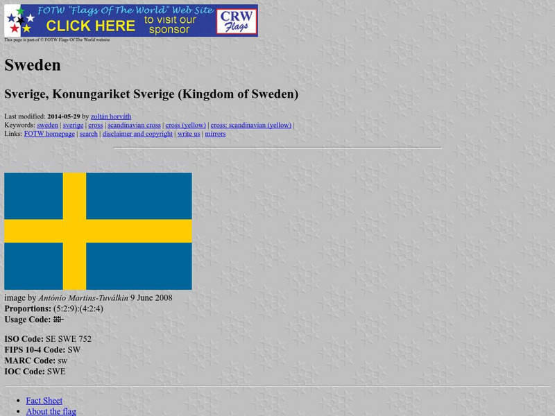 Flags of the World: Sweden Handout Flags of the World: Sweden Handout