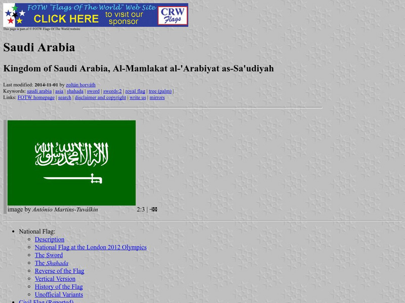 Flags of the World: Saudi Arabia Handout Flags of the World: Saudi Arabia Handout
