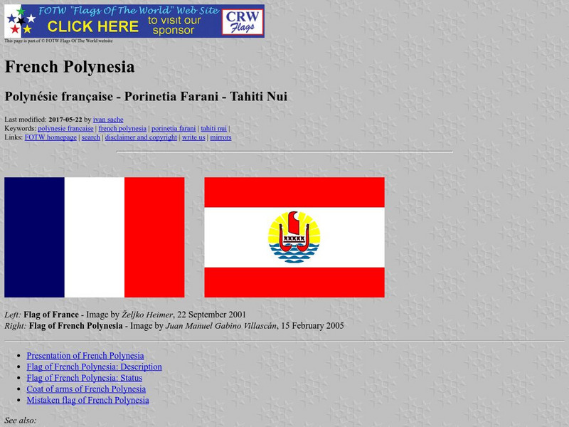 Flags of the World: French Polynesia Handout Flags of the World: French Polynesia Handout