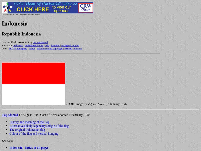 Flags of the World: Indonesia Handout Flags of the World: Indonesia Handout