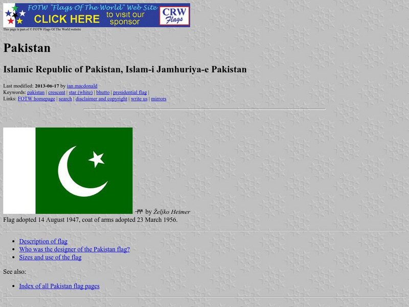 Flags of the World: Pakistan Handout Flags of the World: Pakistan Handout