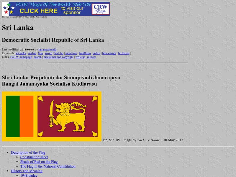 Flags of the World: Sri Lanka Handout