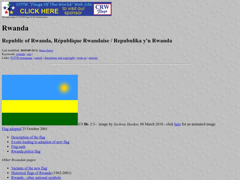 Flags of the World: Rwanda Handout Flags of the World: Rwanda Handout