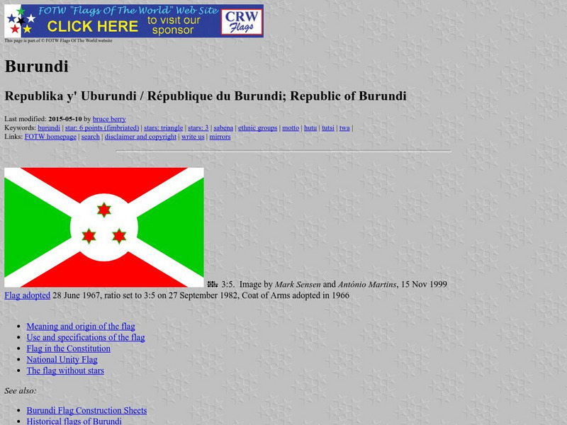 Flags of the World: Burundi Handout Flags of the World: Burundi Handout