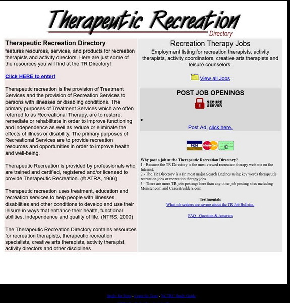 Therapeutic Recreation Directory Website Therapeutic Recreation Directory Website
