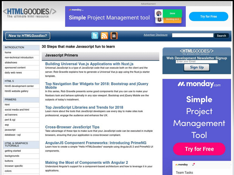 Html Goodies: Java Script Primers Handout Html Goodies: Java Script Primers Handout