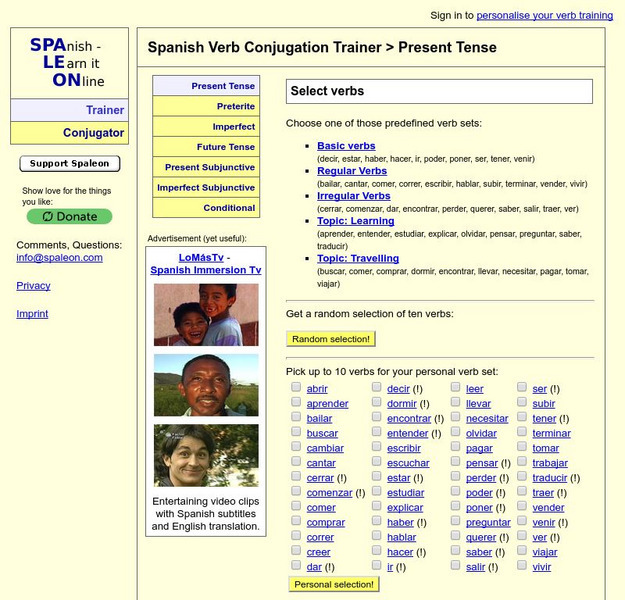 Spaleon: Spanish Verb Conjugation Unknown Type