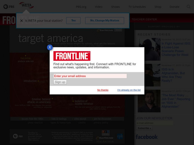 Pbs Frontline:target America Website Pbs Frontline:target America Website
