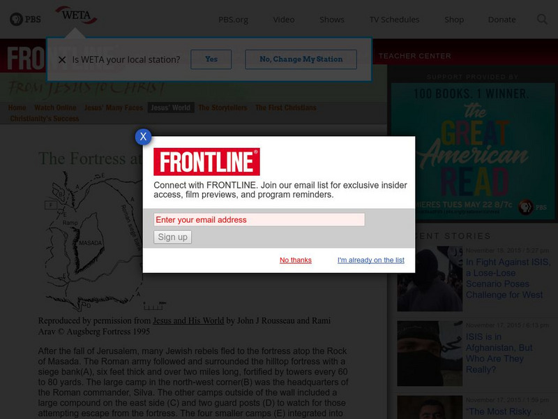 Pbs Frontline: The Fortress at Masada Graphic