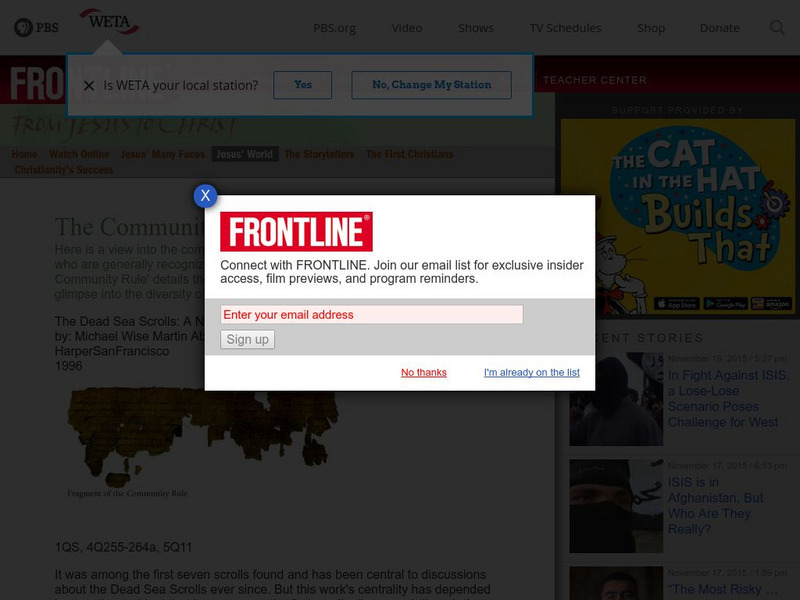 Pbs Frontline: The Community Rule Primary Pbs Frontline: The Community Rule Primary