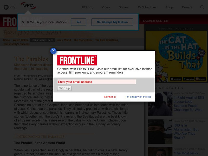 Pbs Frontline: The Parables Article Pbs Frontline: The Parables Article