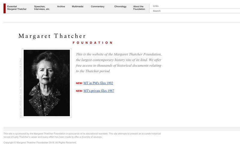 Margaret Thatcher Foundation Website Margaret Thatcher Foundation Website