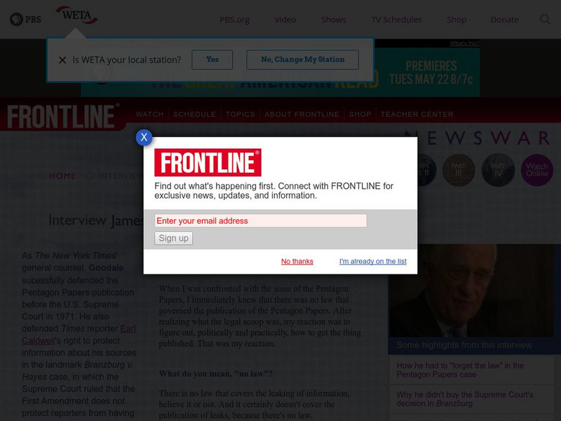 James Goodale: The Interview Primary