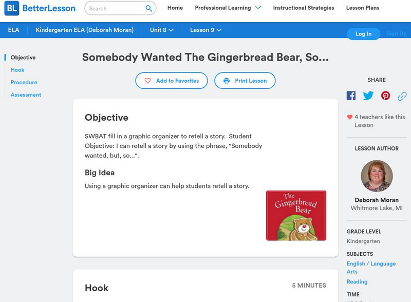 Better Lesson: Somebody Wanted the Gingerbread Bear, So... Lesson Plan Better Lesson: Somebody Wanted the Gingerbread Bear, So... Lesson Plan