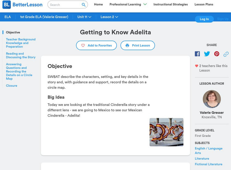 Better Lesson: Getting to Know Adelita Lesson Plan Better Lesson: Getting to Know Adelita Lesson Plan