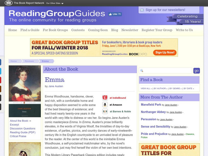 Reading group guides jane austen s emma unit plan for 9th 10th