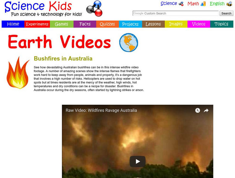 Science Kids: Earth Videos: Bushfires in Australia Instructional Video
